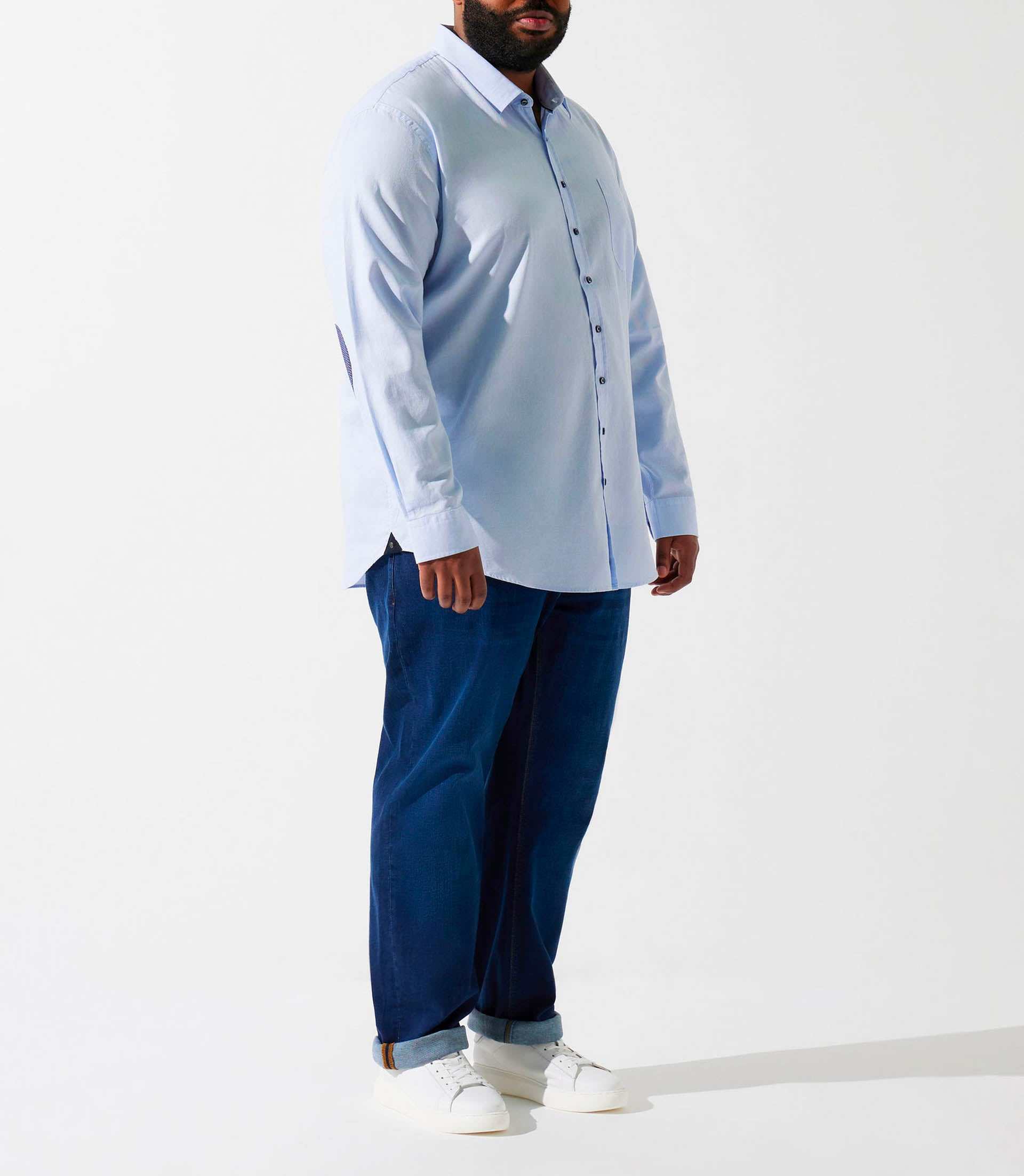 Chemise unie à coudières bleu ciel KENBT - IZAC