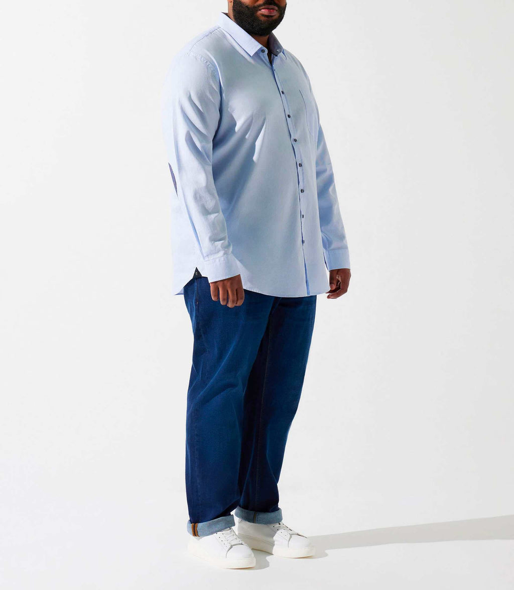 Chemise unie à coudières bleu ciel KENBT - IZAC