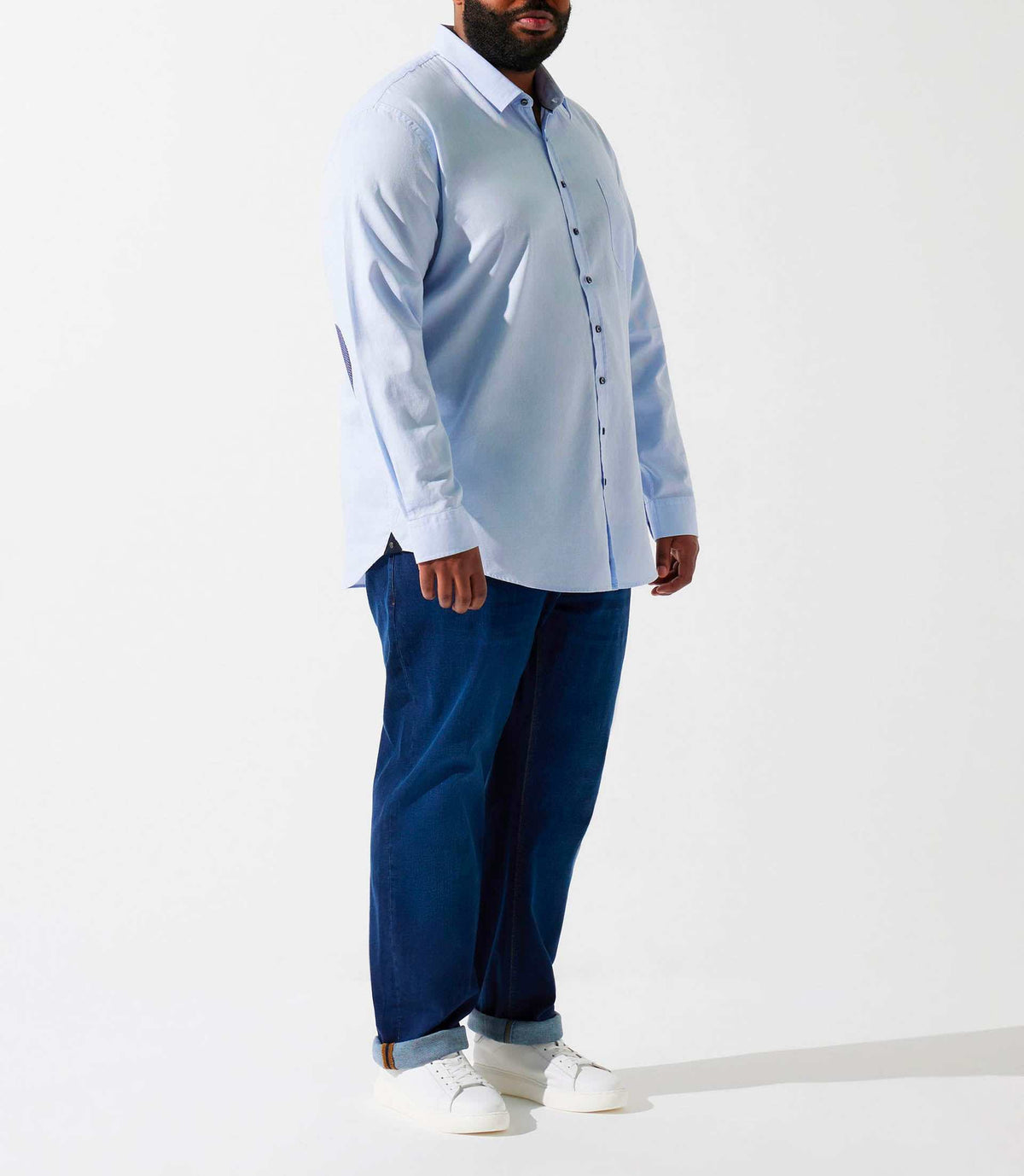 Chemise unie à coudières bleu ciel KENBT - IZAC