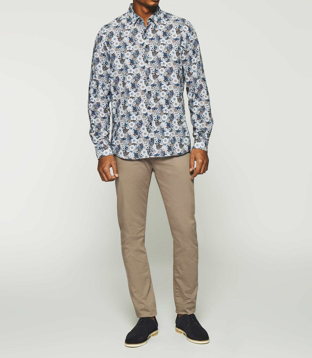 Chemise à imprimé fleurs marine KHALYS - IZAC