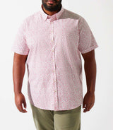 Chemise manches courtes à imprimé blanc et rose KIMBT - IZAC