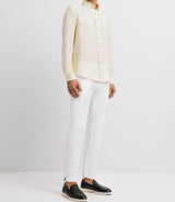 Chemise unie en lin jaune - IZAC