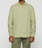 Chemise unie en lin kaki KISS - IZAC