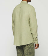 Chemise unie en lin kaki KISS - IZAC