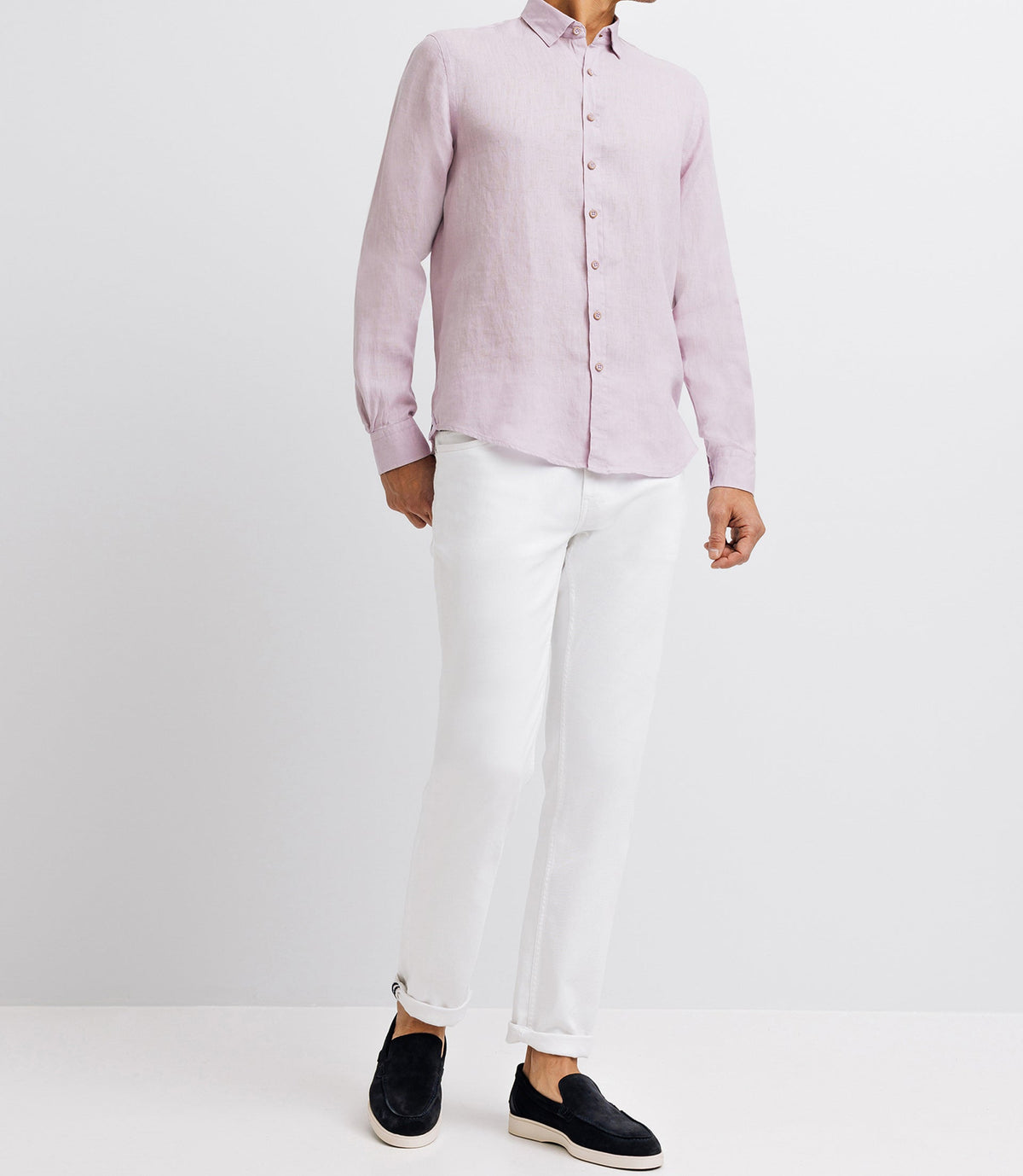 Chemise unie en lin parme - IZAC