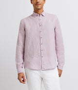 Chemise unie en lin parme - IZAC
