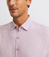 Chemise unie en lin parme - IZAC
