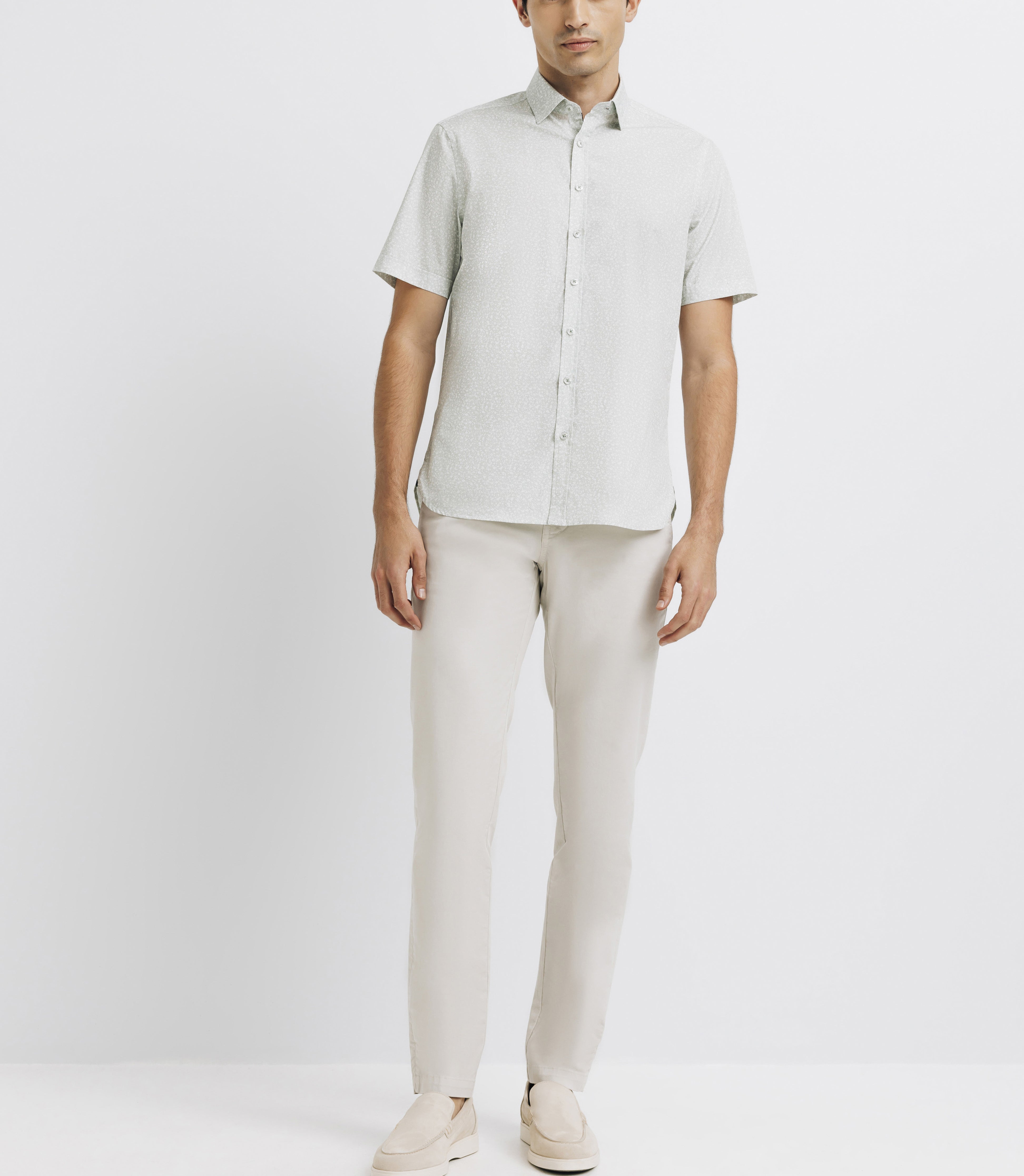 Chemise casual imprimée vert clair - IZAC