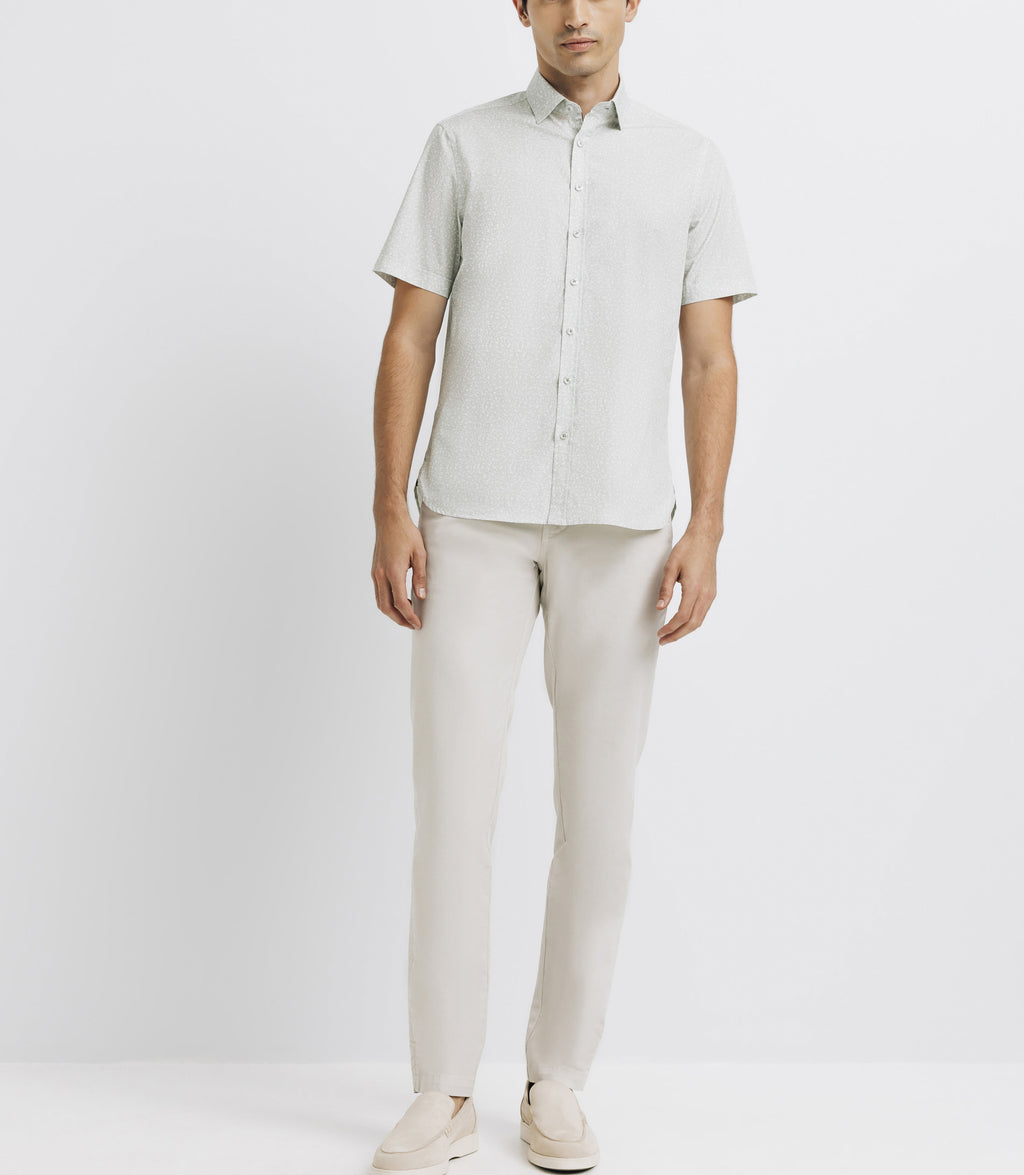 Chemise casual imprimée vert clair - IZAC
