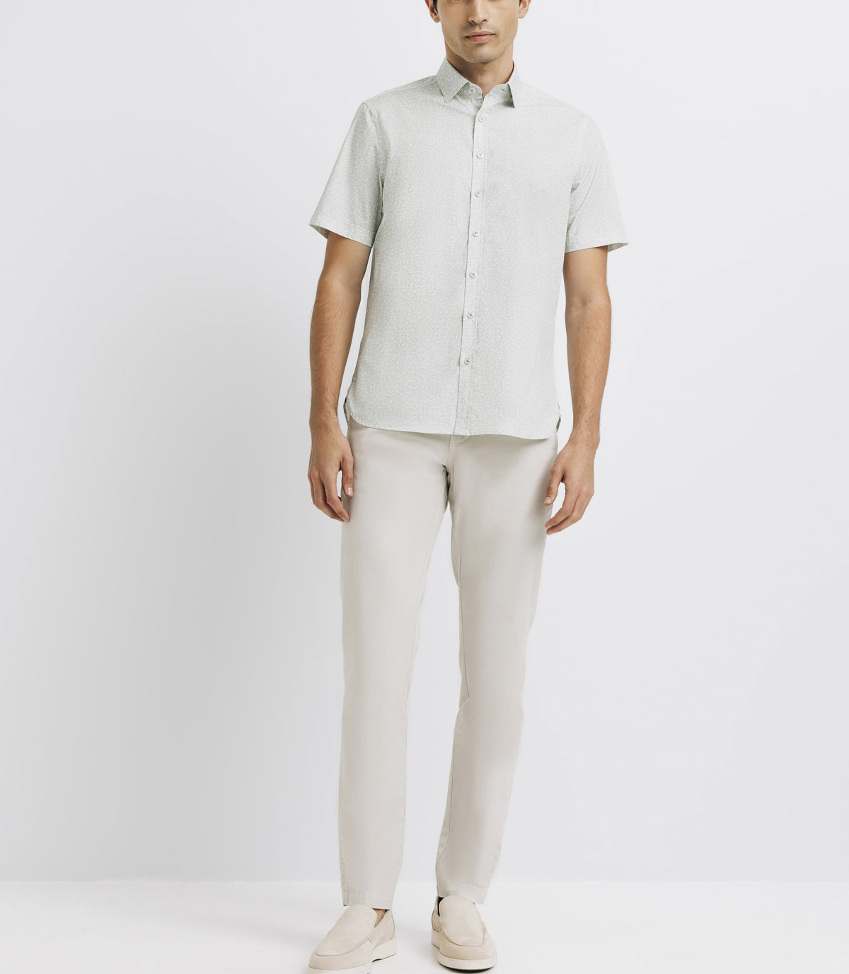Chemise casual imprimée vert clair - IZAC