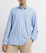 Chemise casual rayée bleue et blanche - IZAC