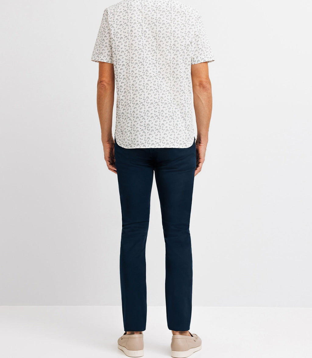 Chemise casual en coton à fleurs blanche - IZAC