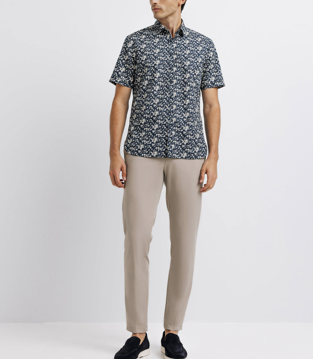 Chemise casual en coton marine - IZAC