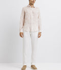 Chemise casual en lin imprimée rose - IZAC