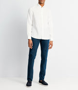 Chemise unie en coton lin blanche - IZAC