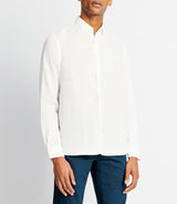 Chemise unie en coton lin blanche - IZAC
