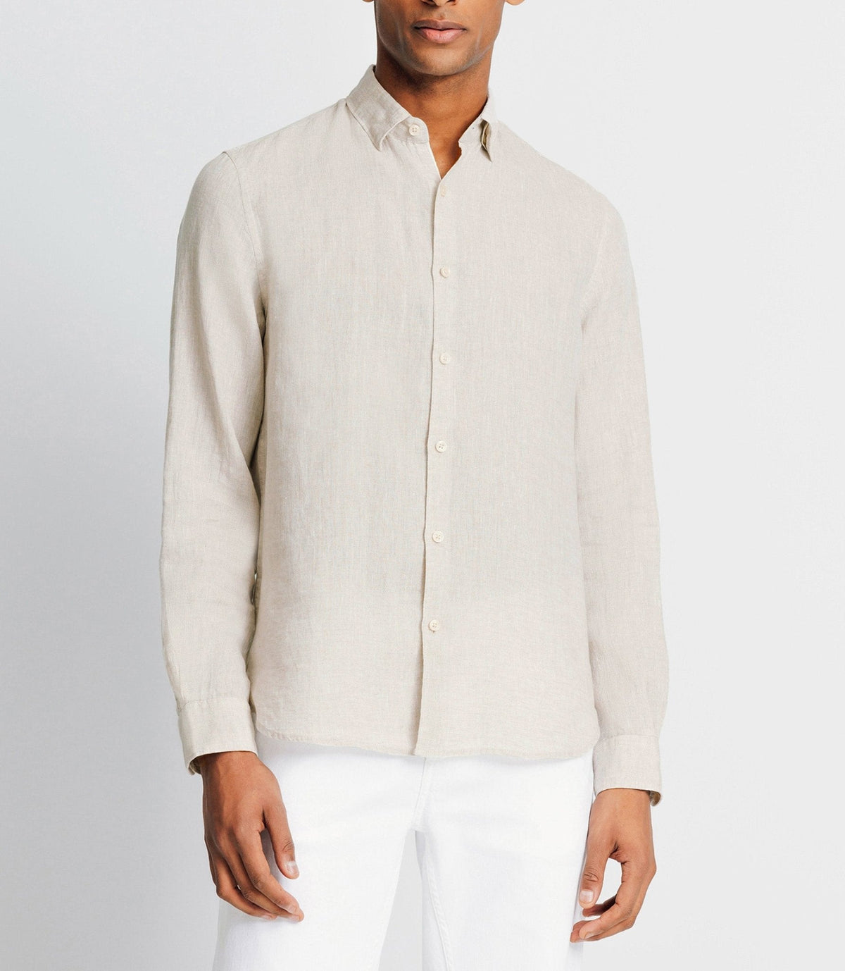 Chemise unie en coton lin écru - IZAC