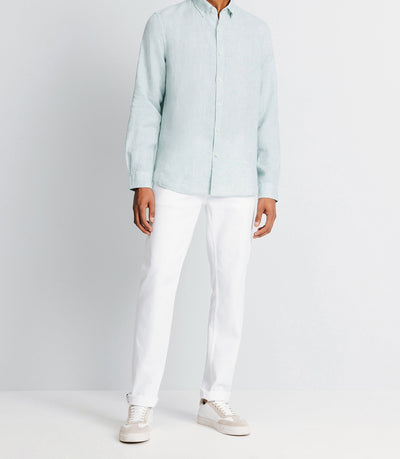 Chemise casual en lin vert clair - IZAC
