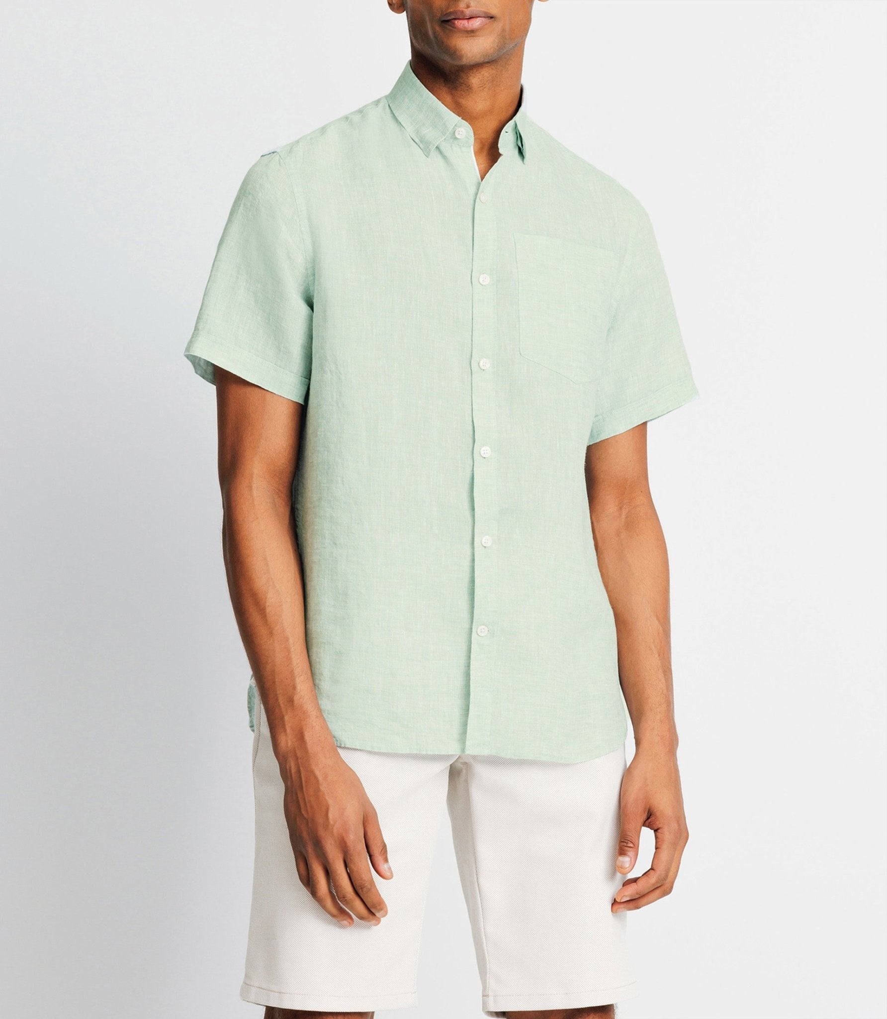 Chemise en lin vert clair - IZAC