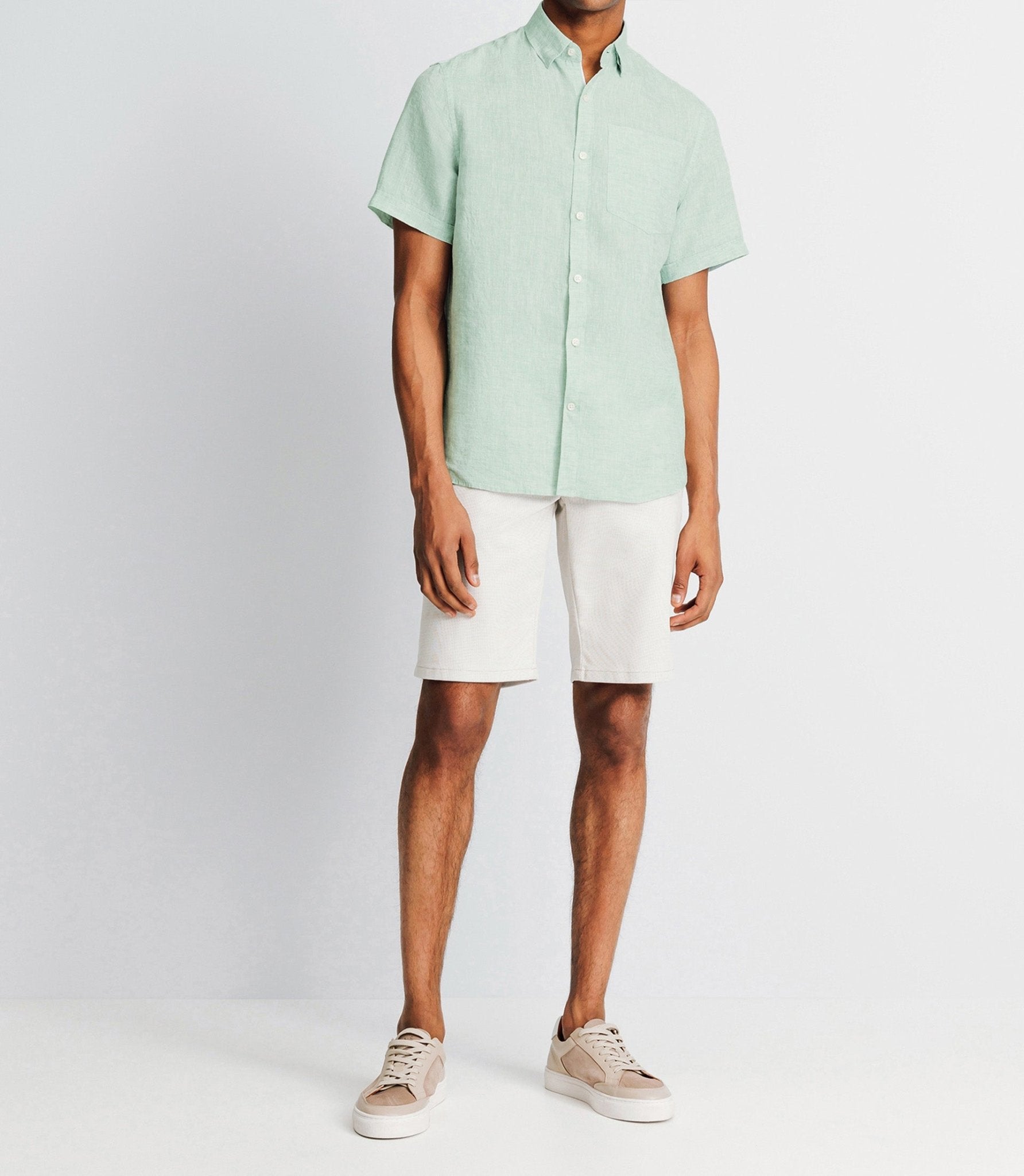 Chemise en lin vert clair - IZAC