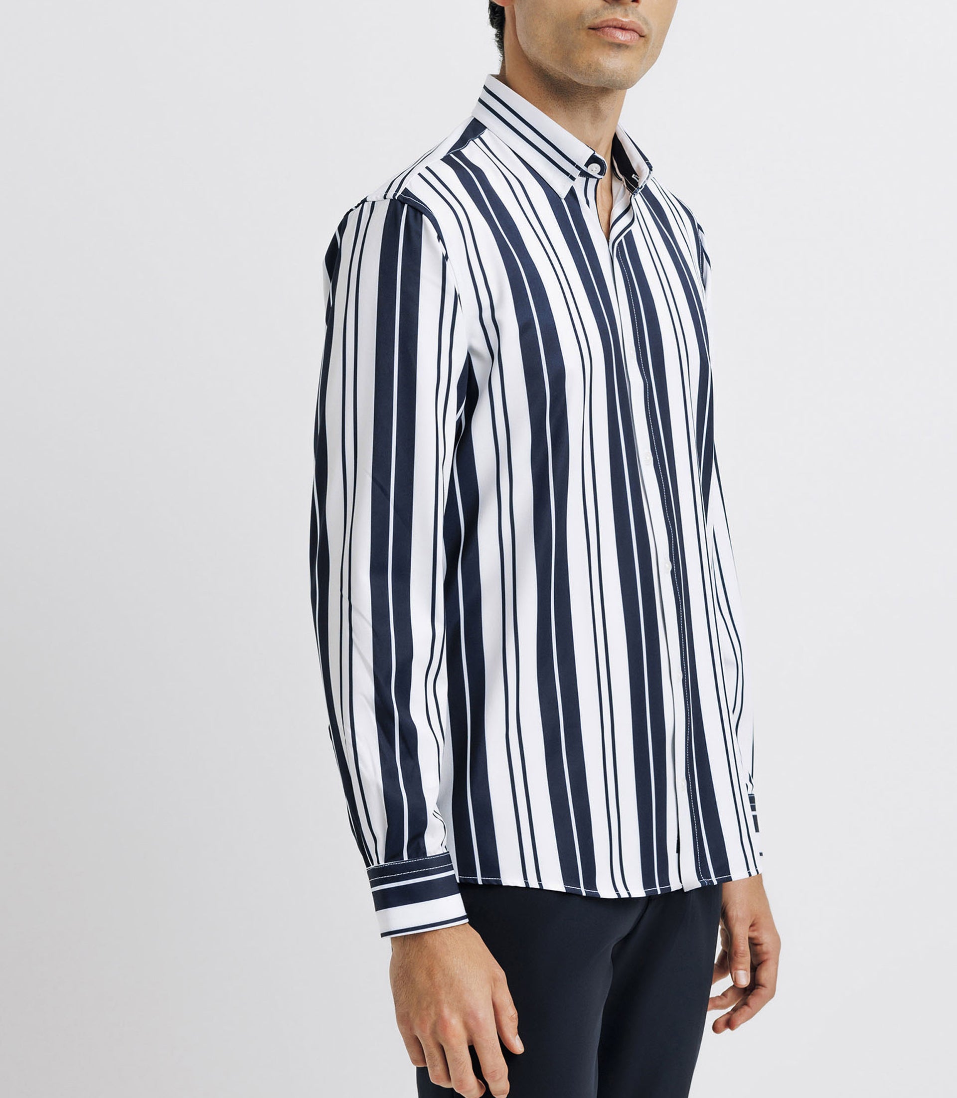 Chemise casual rayée marine - IZAC