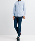 Chemise casual col mao bleue - IZAC