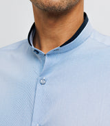 Chemise casual col mao bleue - IZAC