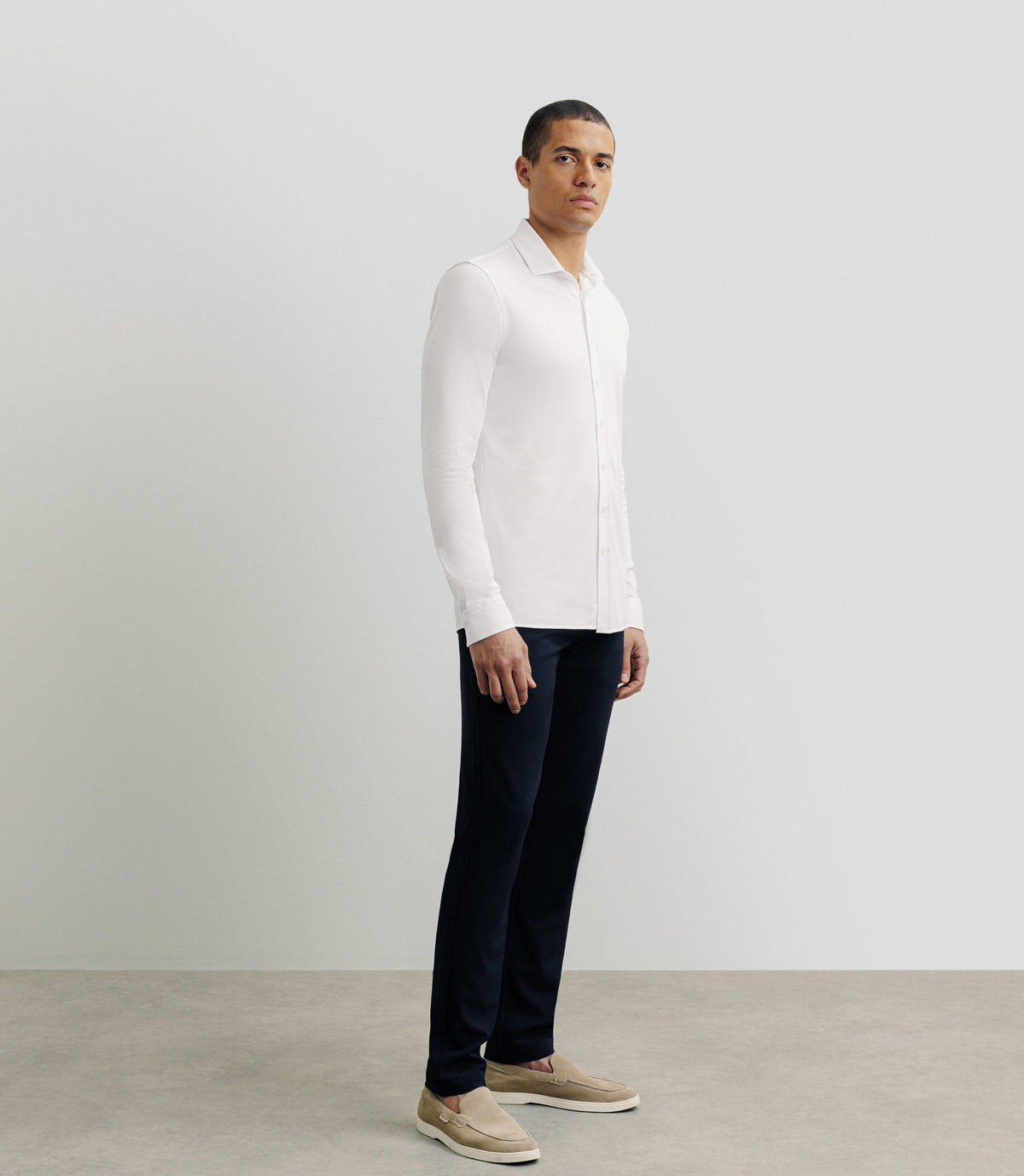 Chemise slim en maille blanche - IZAC