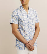 Chemise droite manches courtes bleue - IZAC