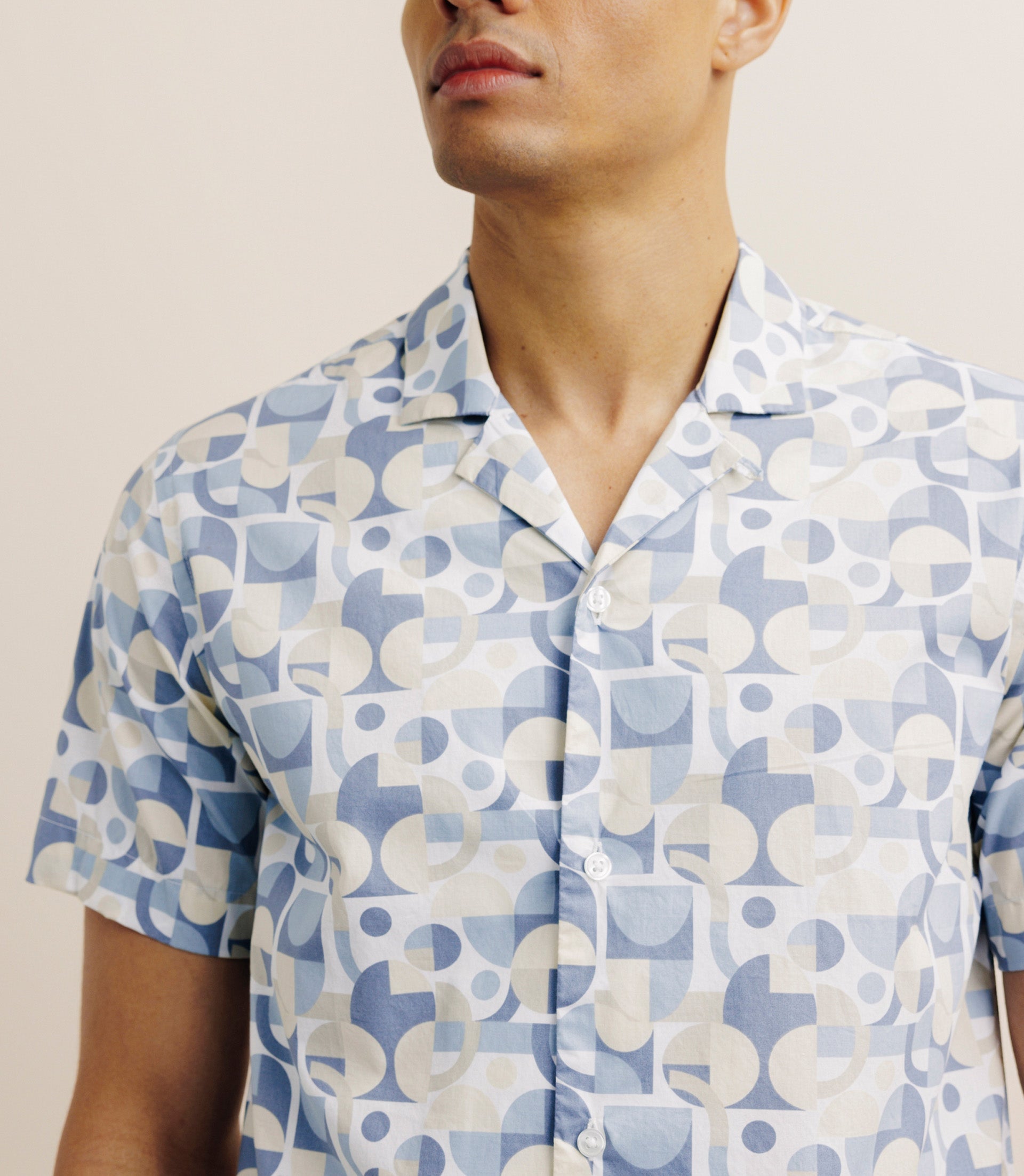 Chemise droite manches courtes bleue - IZAC