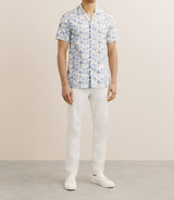 Chemise droite manches courtes bleue - IZAC