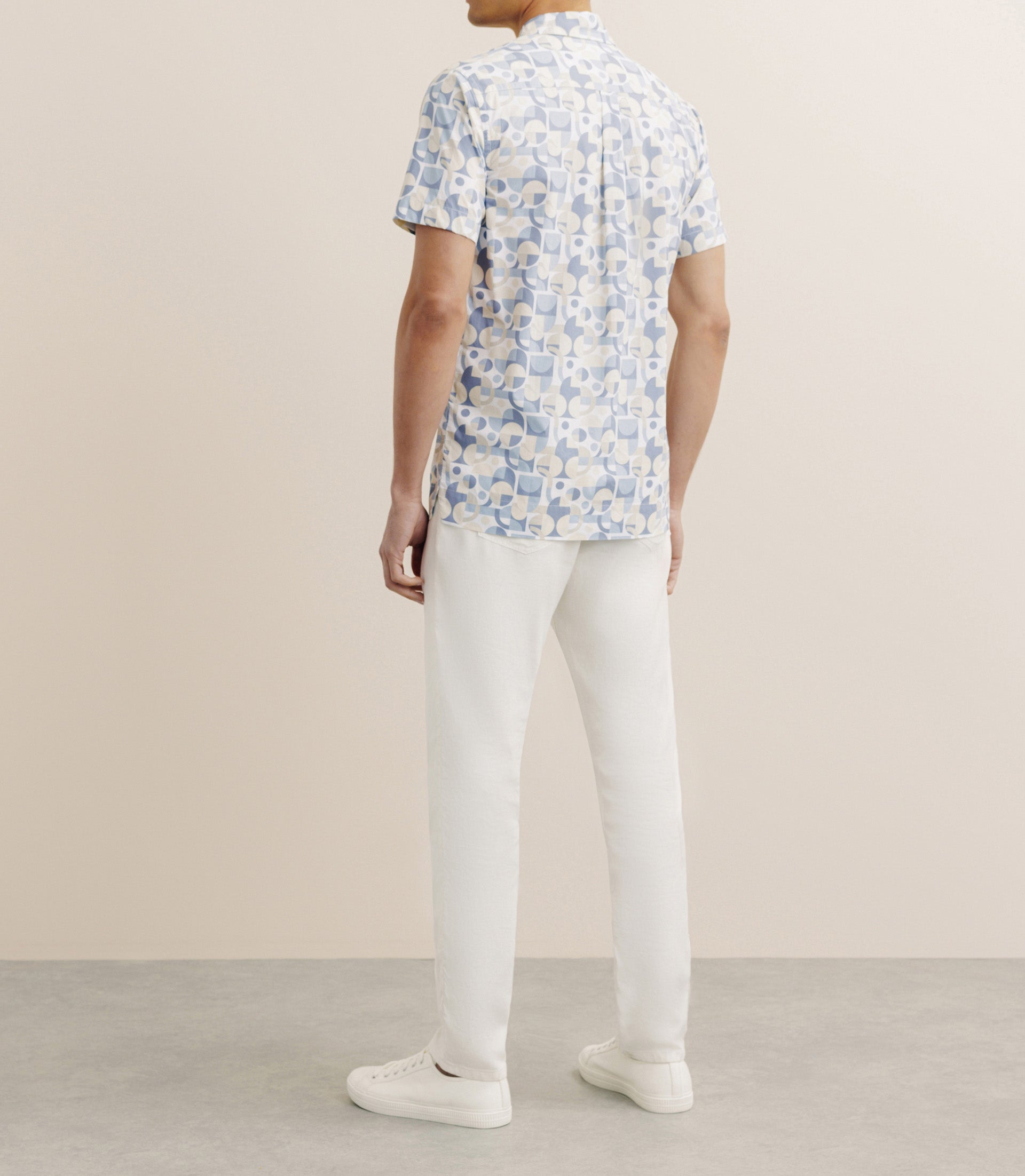 Chemise droite manches courtes bleue - IZAC