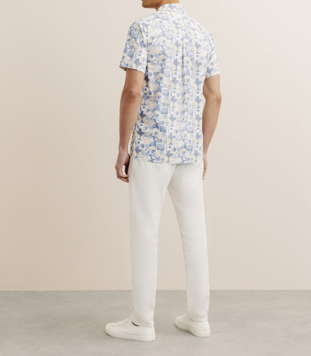 Chemise droite manches courtes bleue - IZAC