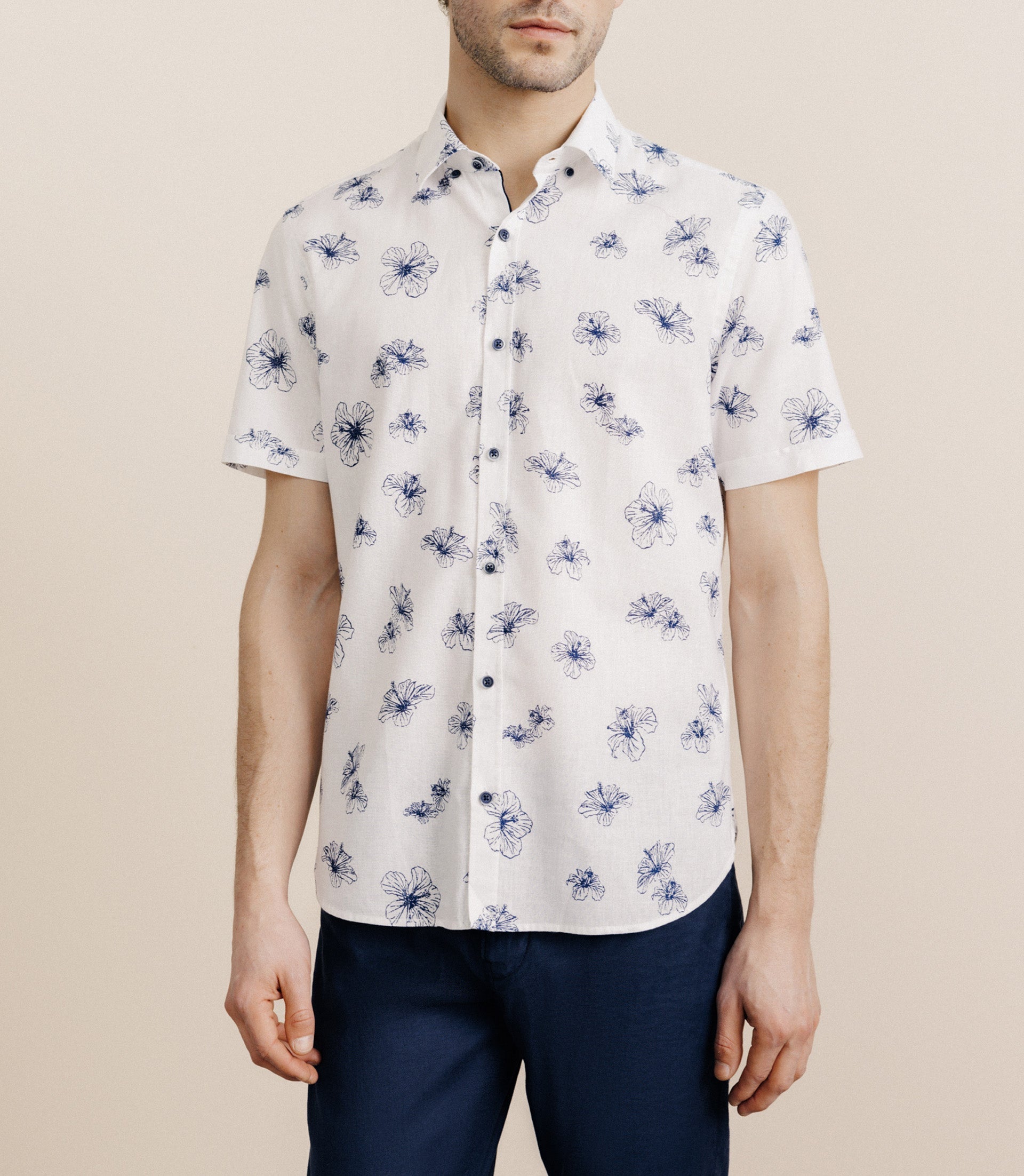 Chemise imprimée blanche - IZAC
