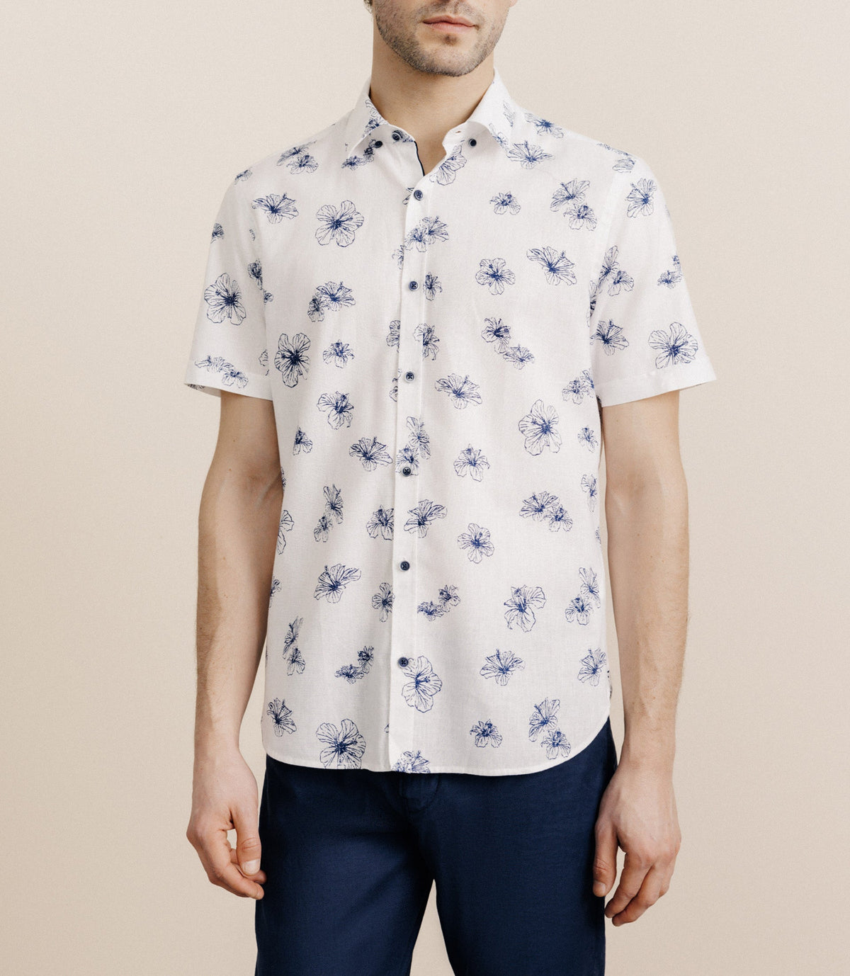 Chemise imprimée blanche - IZAC