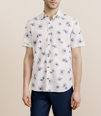 Chemise imprimée blanche - IZAC