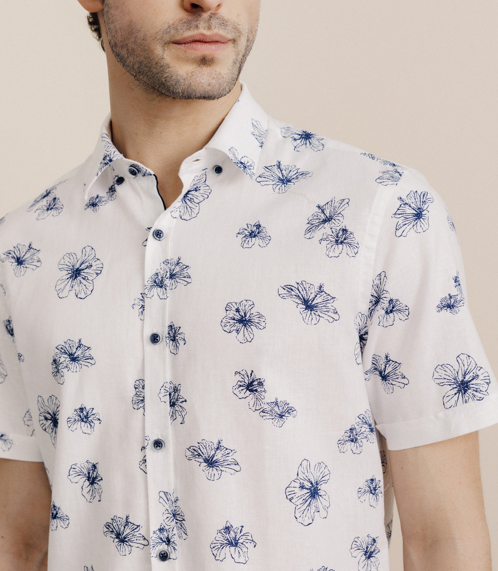 Chemise imprimée blanche - IZAC