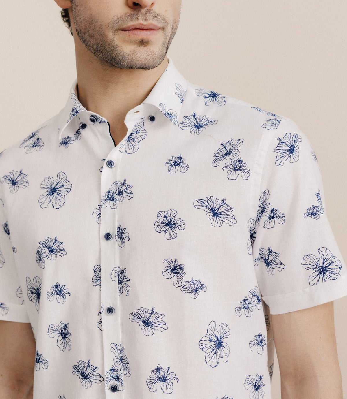 Chemise imprimée blanche - IZAC