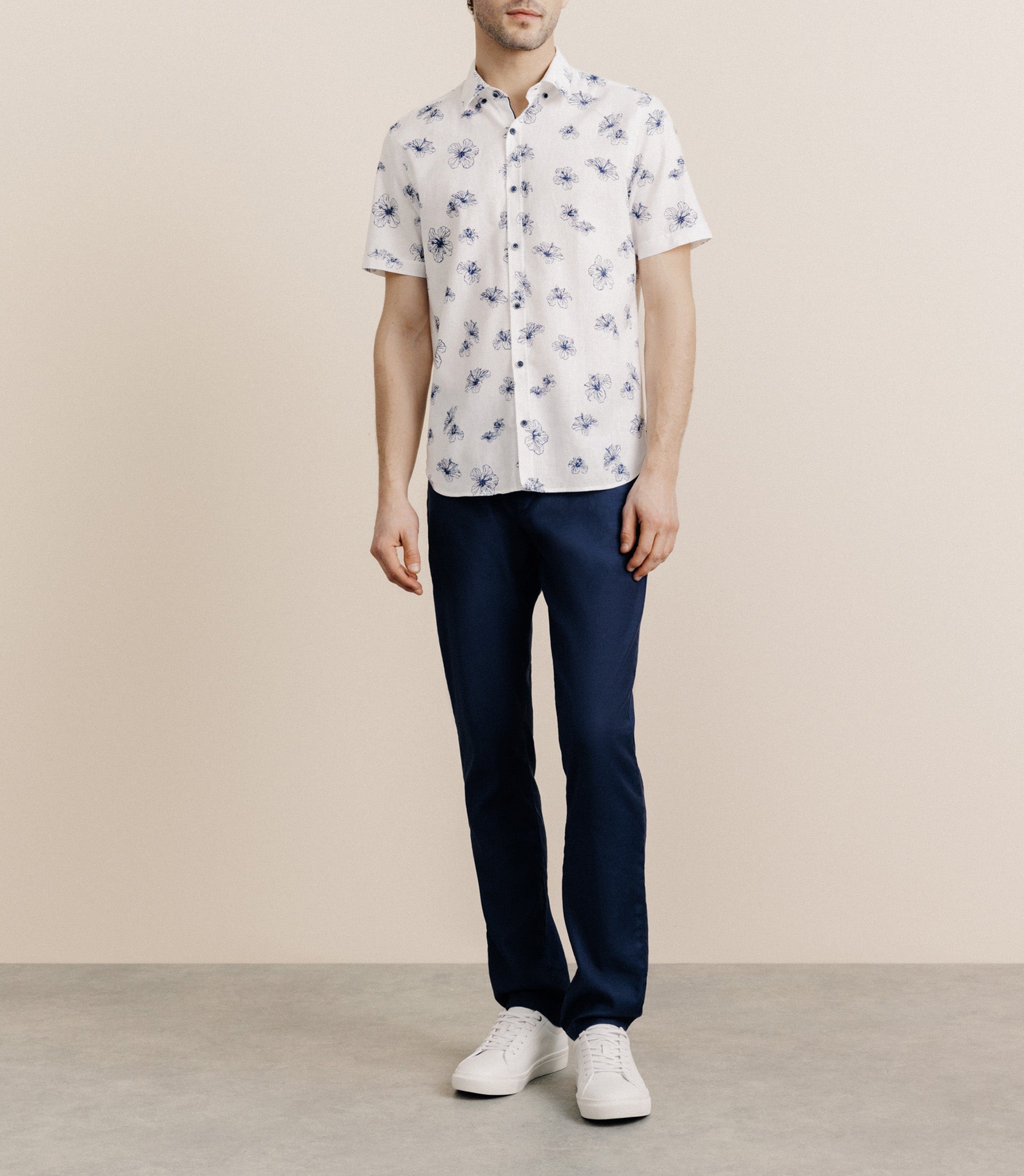 Chemise imprimée blanche - IZAC