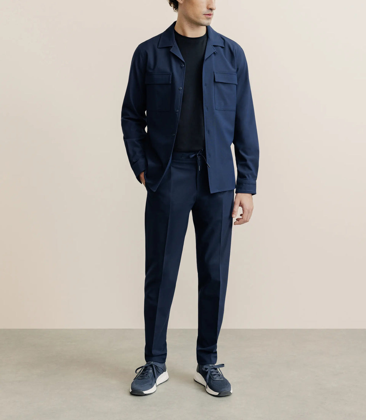 Surchemise avec col boutonné bleu marine - IZAC