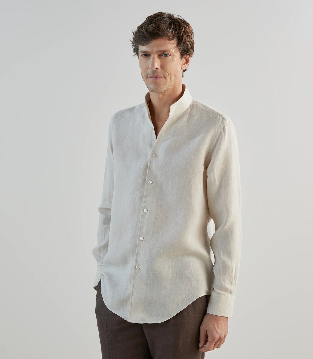 Chemise 100% lin beige - IZAC