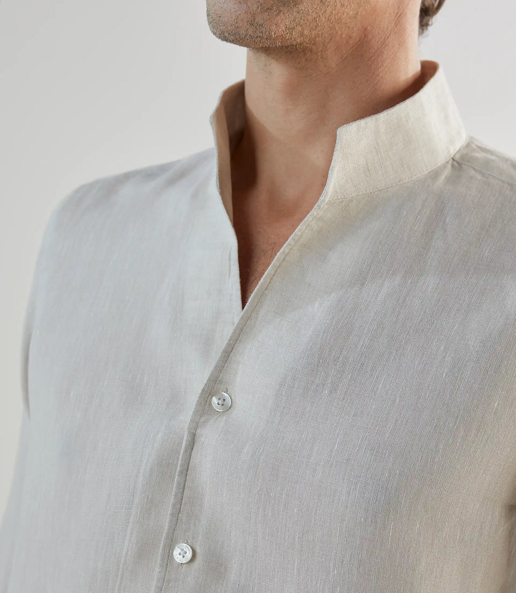 Chemise 100% lin beige - IZAC