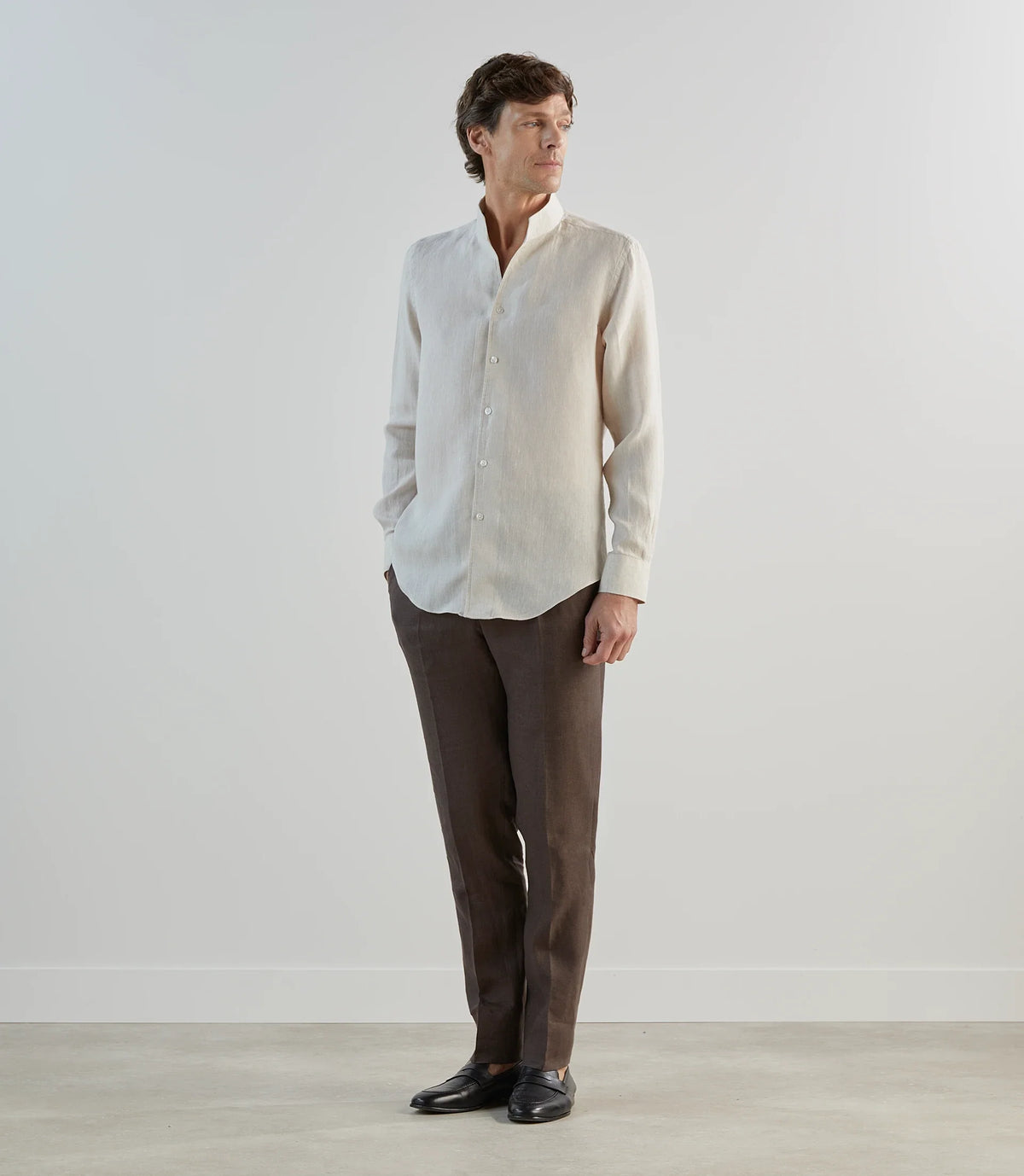Chemise 100% lin beige - IZAC