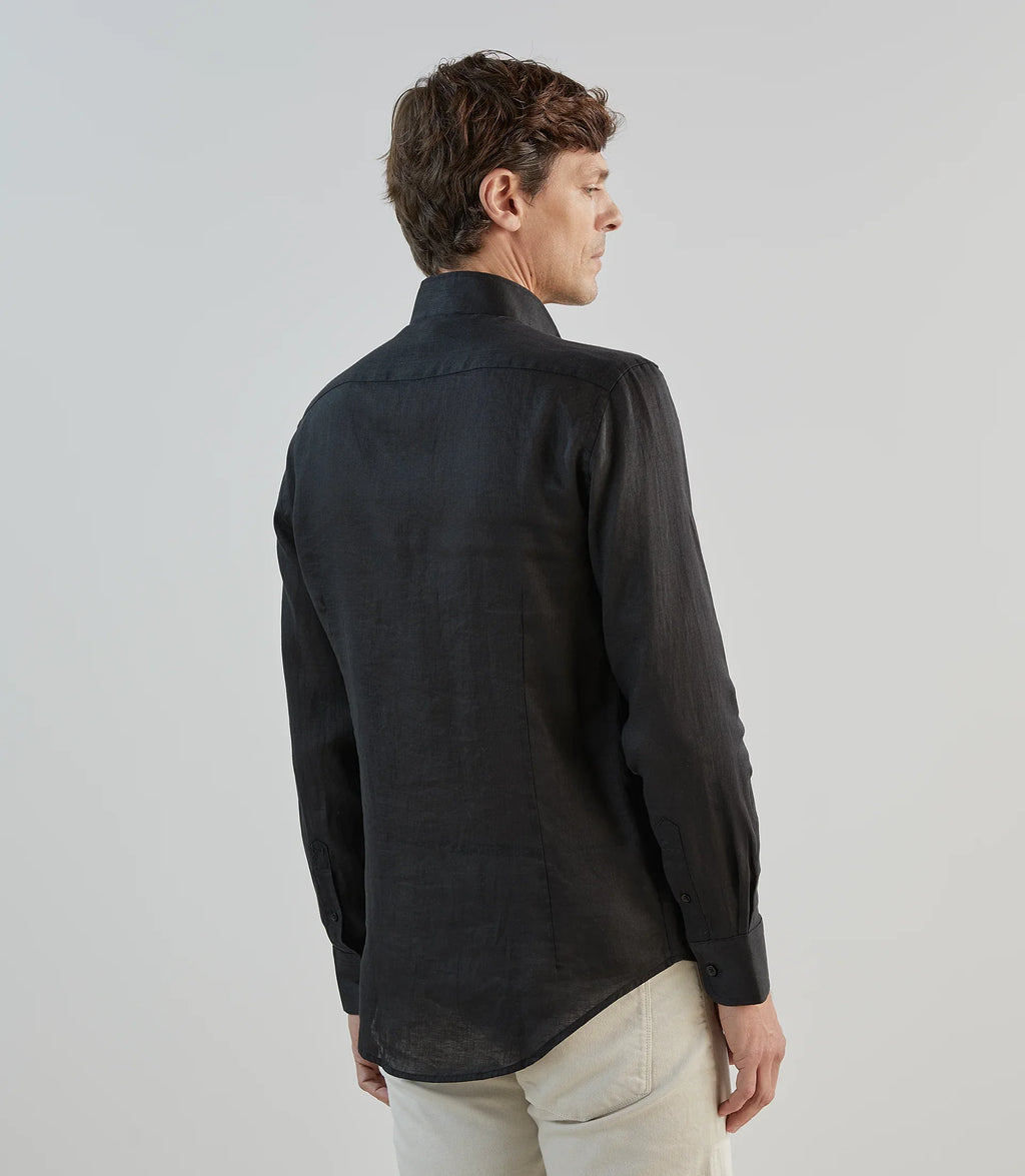 Chemise 100% lin noire - IZAC