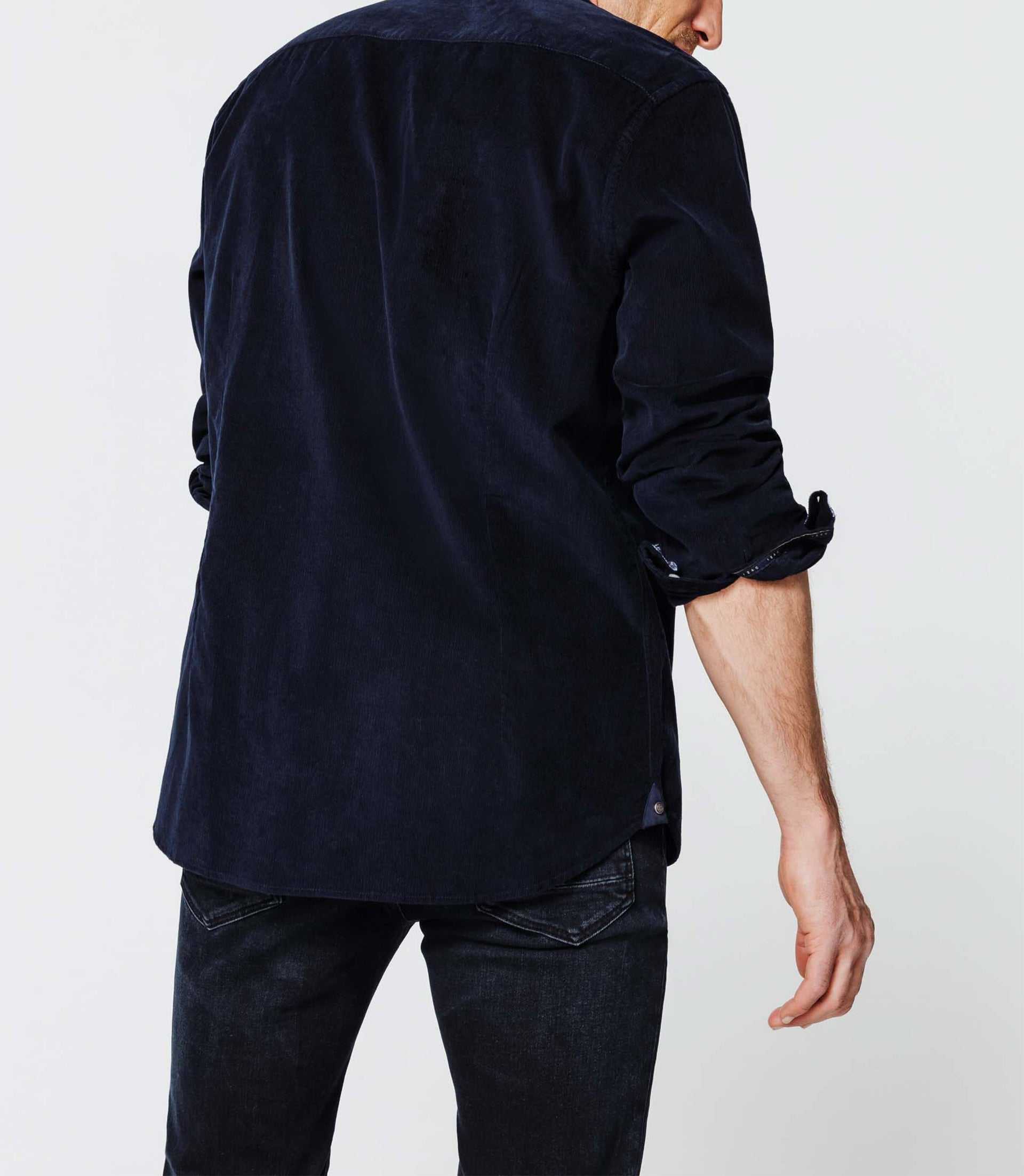 Chemise velours marine - IZAC