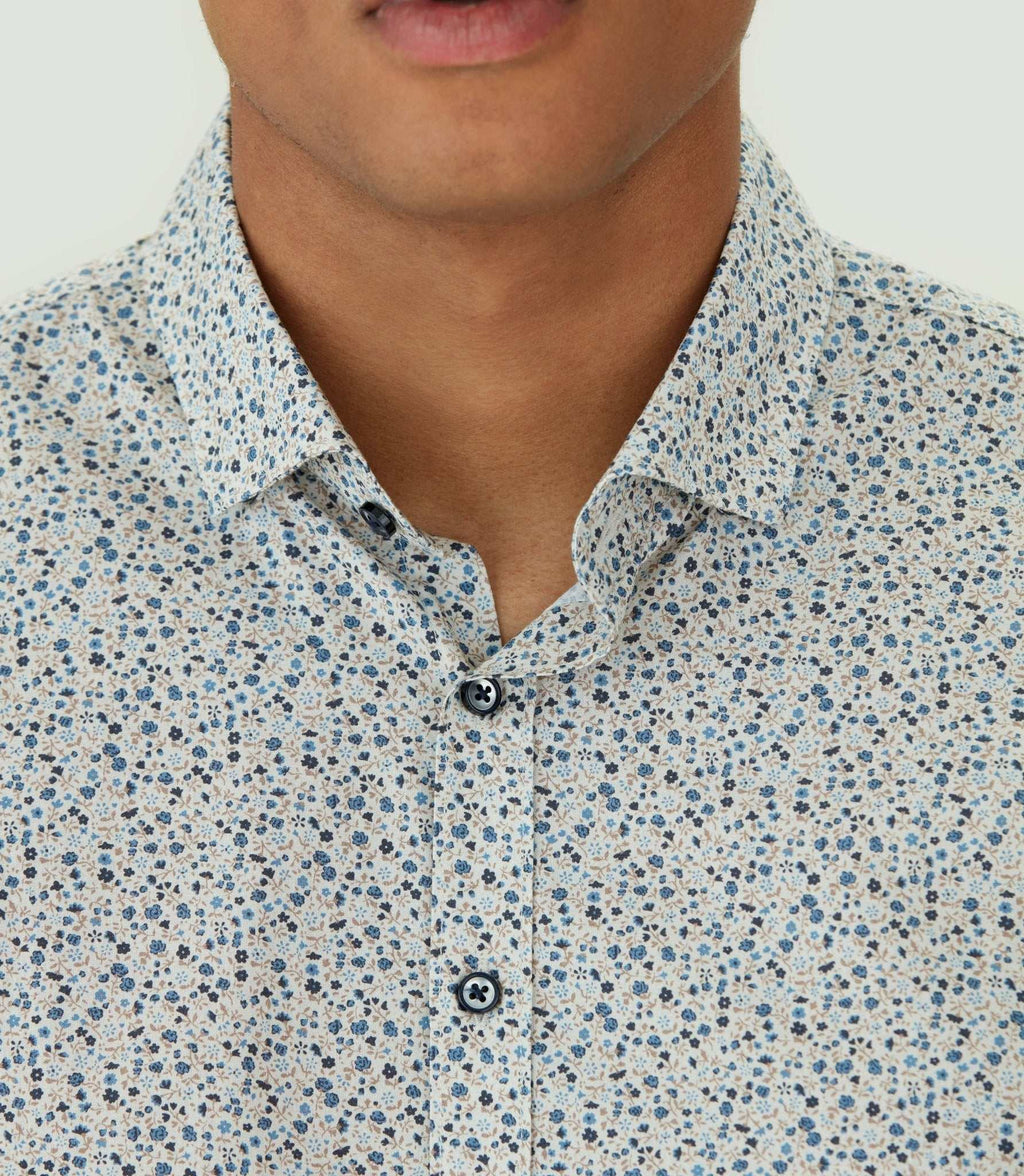 Chemise casual en coton bleu ciel "Maela" - IZAC