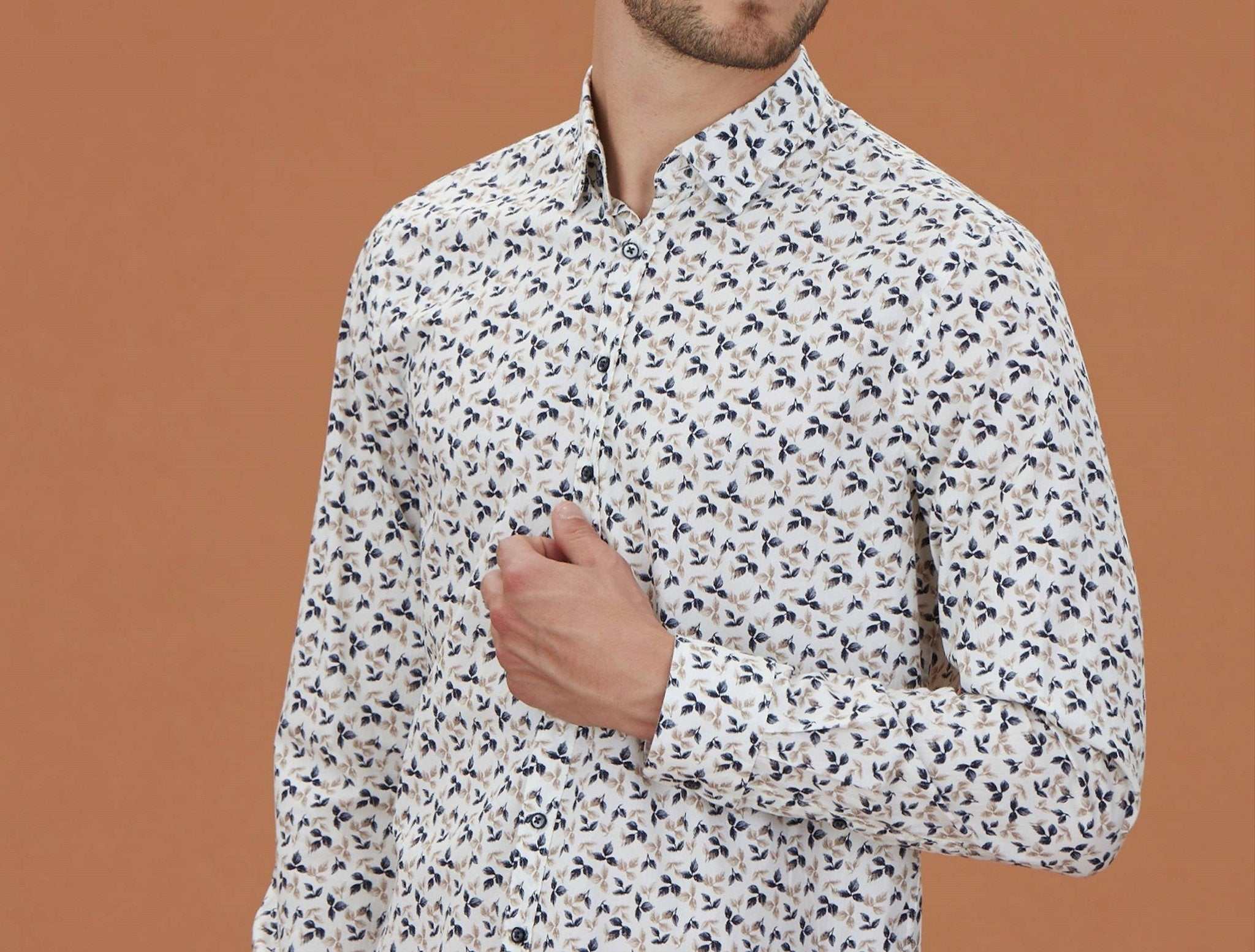Chemise casual à imprimé beige "Mae" - IZAC