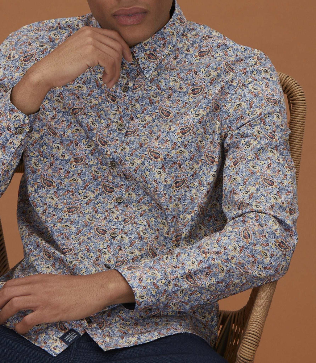 Chemise casual à imprimé marine "Malo" - IZAC