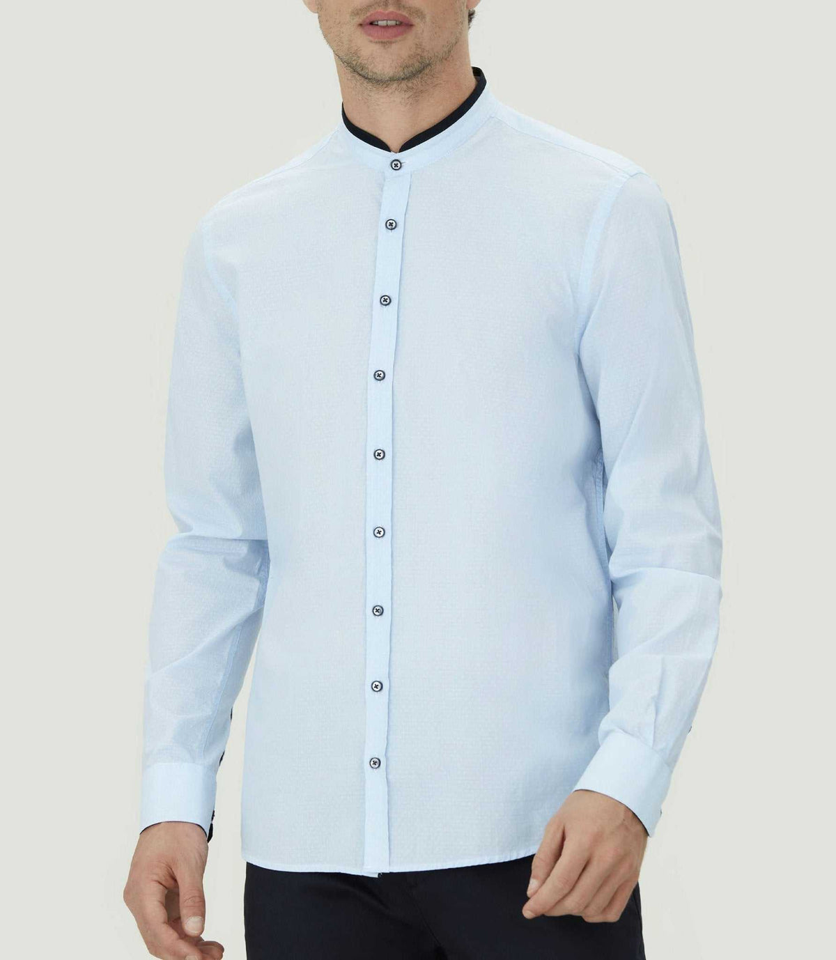 Chemise casual col mao "Marc" - IZAC