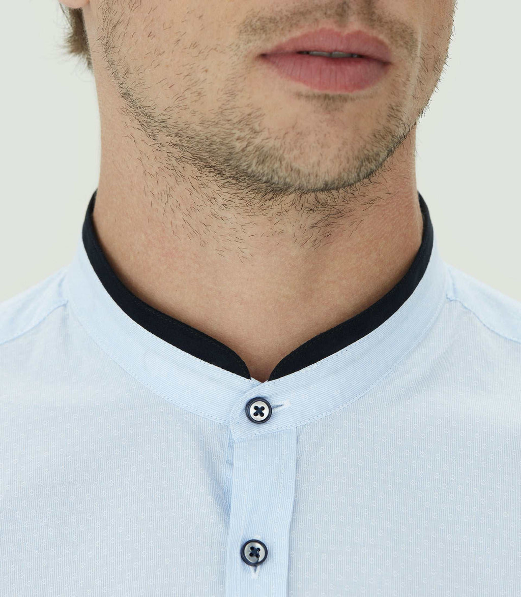 Chemise casual col mao "Marc" - IZAC
